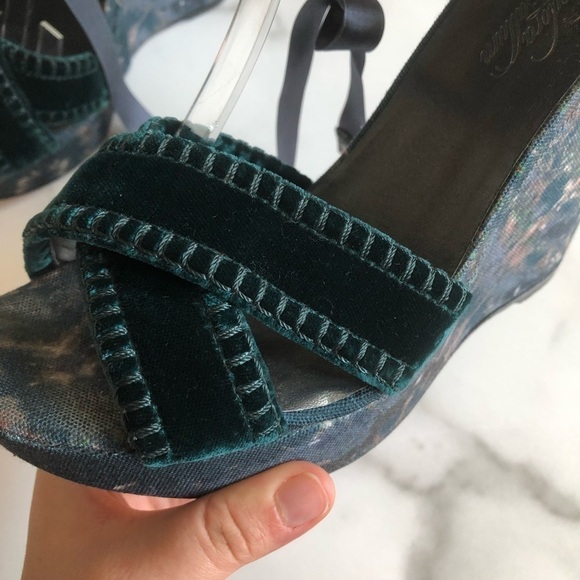 Theodora & Callum Biarritz Velvet Lace-Up Sandal - Picture 11 of 13